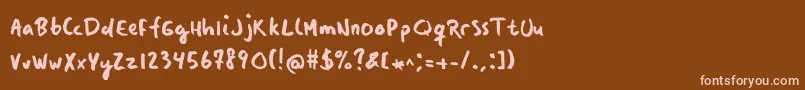 Manos Font – Pink Fonts on Brown Background