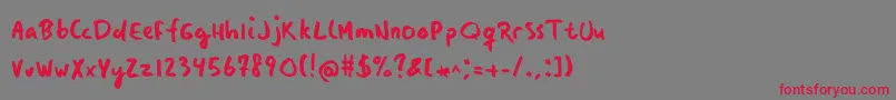 Manos Font – Red Fonts on Gray Background