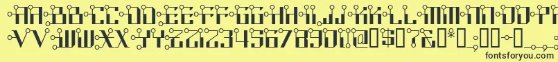 Circuitborednf Font – Black Fonts on Yellow Background