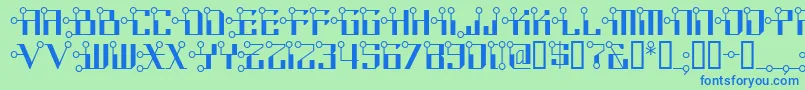 Circuitborednf Font – Blue Fonts on Green Background