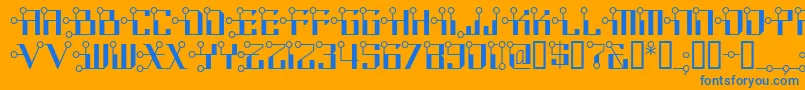 Circuitborednf Font – Blue Fonts on Orange Background