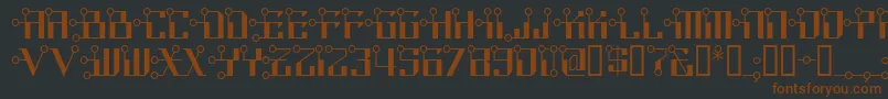Шрифт Circuitborednf – коричневые шрифты на чёрном фоне