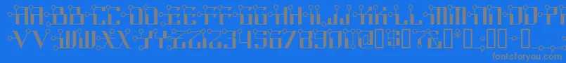 Circuitborednf-fontti – harmaat kirjasimet sinisellä taustalla