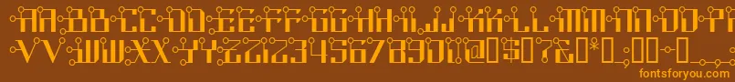 Circuitborednf Font – Orange Fonts on Brown Background