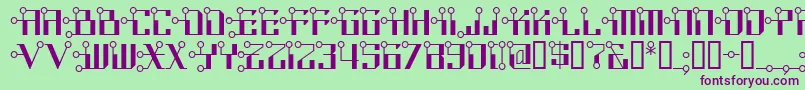 Circuitborednf Font – Purple Fonts on Green Background