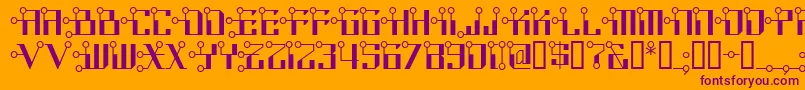 Circuitborednf Font – Purple Fonts on Orange Background
