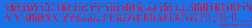 Circuitborednf Font – Red Fonts on Blue Background