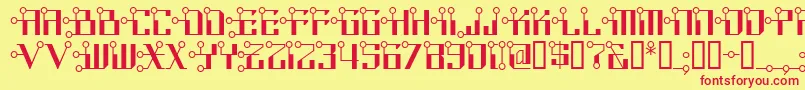 Circuitborednf Font – Red Fonts on Yellow Background