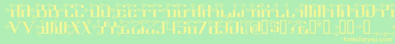 Circuitborednf Font – Yellow Fonts on Green Background