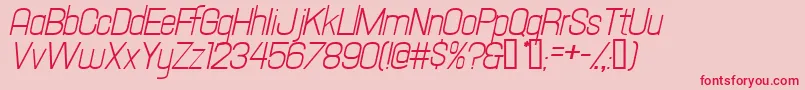 HallandaleTextItalicJl Font – Red Fonts on Pink Background