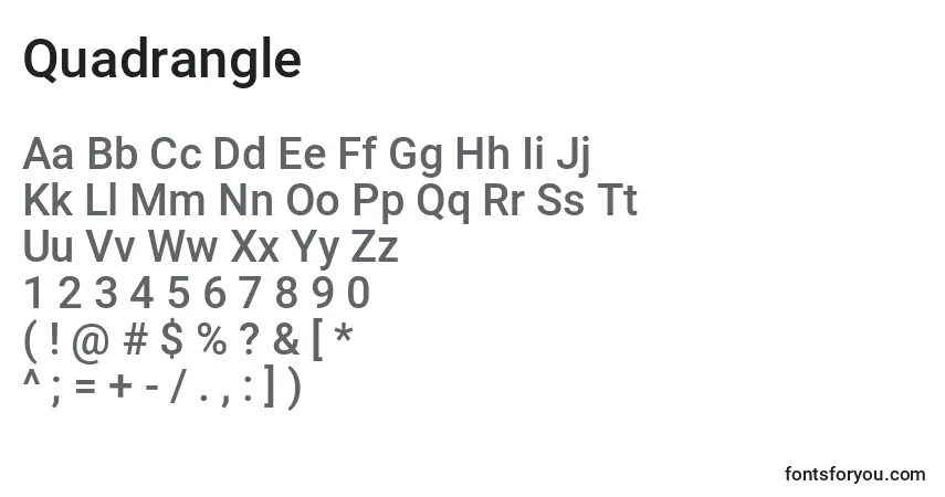 Fuente Quadrangle - alfabeto, números, caracteres especiales