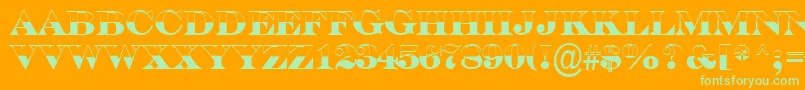 SerifertitulbwBold Font – Green Fonts on Orange Background