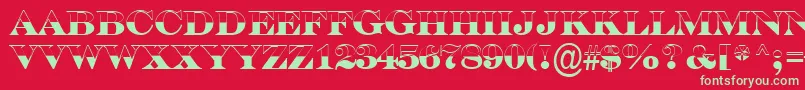 SerifertitulbwBold Font – Green Fonts on Red Background