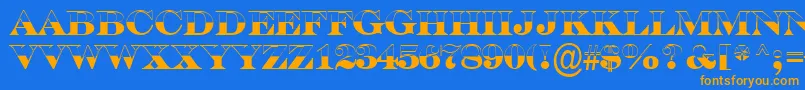 SerifertitulbwBold Font – Orange Fonts on Blue Background