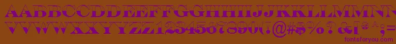 SerifertitulbwBold Font – Purple Fonts on Brown Background