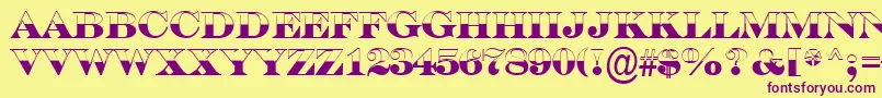 SerifertitulbwBold Font – Purple Fonts on Yellow Background