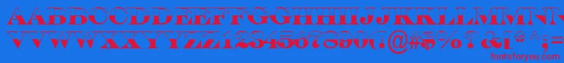 SerifertitulbwBold Font – Red Fonts on Blue Background