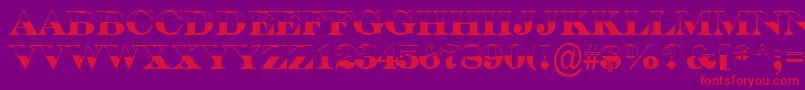 SerifertitulbwBold Font – Red Fonts on Purple Background