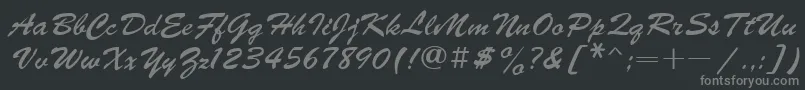 Ukrainianbrushscript Font – Gray Fonts on Black Background