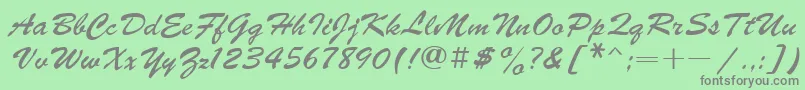 Ukrainianbrushscript Font – Gray Fonts on Green Background