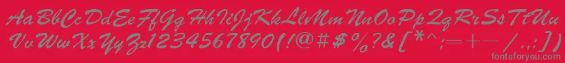 Ukrainianbrushscript Font – Gray Fonts on Red Background