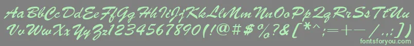 Fonte Ukrainianbrushscript – fontes verdes em um fundo cinza