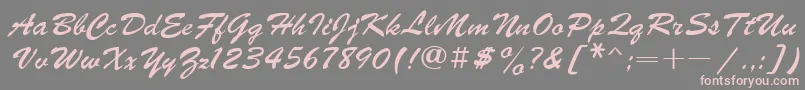 Ukrainianbrushscript Font – Pink Fonts on Gray Background