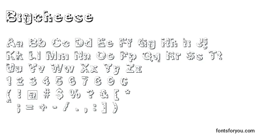 A fonte Bigcheese – alfabeto, números, caracteres especiais