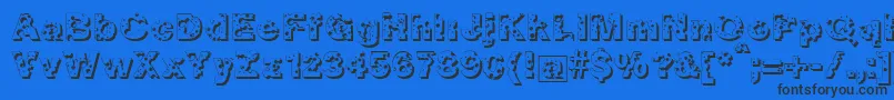 Bigcheese Font – Black Fonts on Blue Background