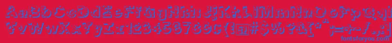 Bigcheese Font – Blue Fonts on Red Background