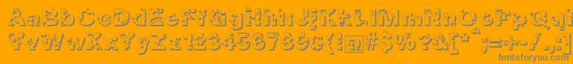 Bigcheese-Schriftart – Graue Schriften auf orangefarbenem Hintergrund