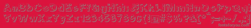 Bigcheese Font – Gray Fonts on Red Background