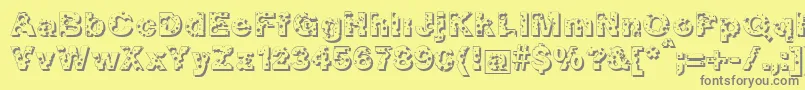 Bigcheese Font – Gray Fonts on Yellow Background