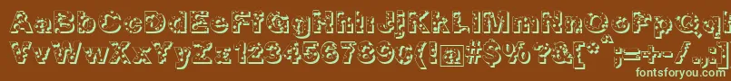 Bigcheese Font – Green Fonts on Brown Background