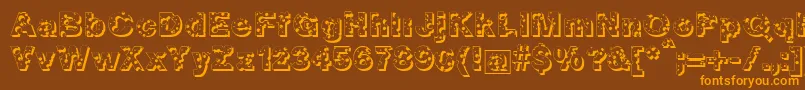 Bigcheese Font – Orange Fonts on Brown Background