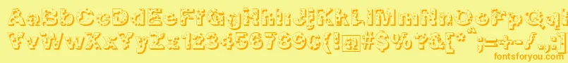 Bigcheese Font – Orange Fonts on Yellow Background