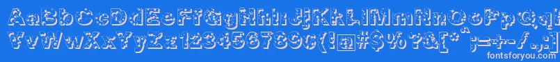 Bigcheese Font – Pink Fonts on Blue Background