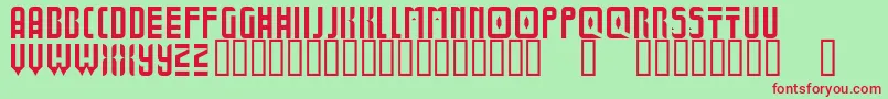 BoldUniverse Font – Red Fonts on Green Background