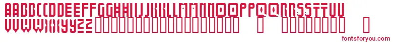 フォントBoldUniverse – 白い背景に赤い文字
