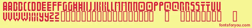 BoldUniverse Font – Red Fonts on Yellow Background