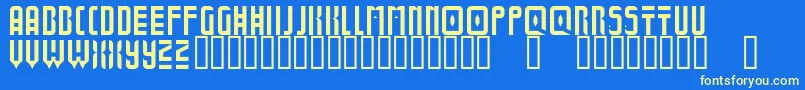 BoldUniverse Font – Yellow Fonts on Blue Background