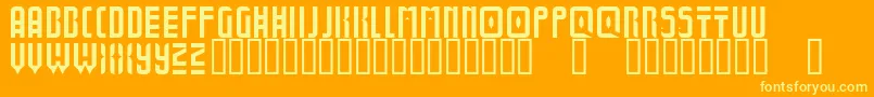 BoldUniverse-Schriftart – Gelbe Schriften auf orangefarbenem Hintergrund