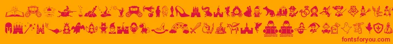 Шрифт FairyTales – красные шрифты на оранжевом фоне