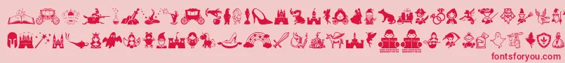 FairyTales Font – Red Fonts on Pink Background