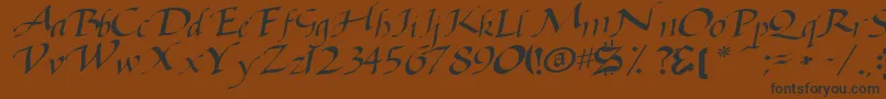 Baggagemastertext79RegularTtcon-Schriftart – Schwarze Schriften auf braunem Hintergrund