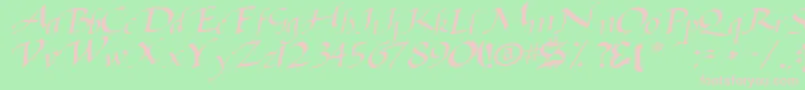 Baggagemastertext79RegularTtcon Font – Pink Fonts on Green Background