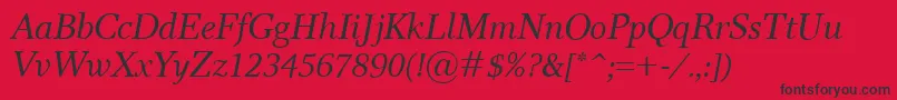 ResPublicaItalic Font – Black Fonts on Red Background