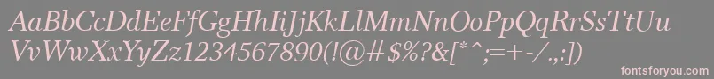 Fonte ResPublicaItalic – fontes rosa em um fundo cinza