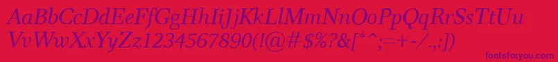 ResPublicaItalic-fontti – violetit fontit punaisella taustalla