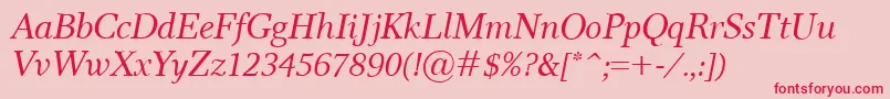 フォントResPublicaItalic – ピンクの背景に赤い文字